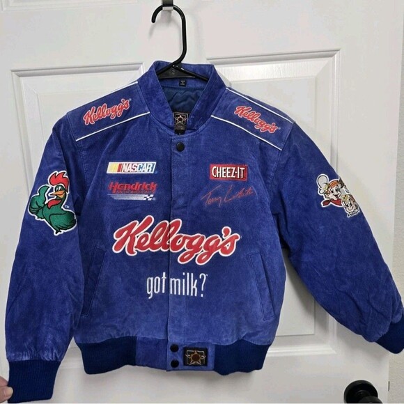 NASCAR Tony The Tiger Leather Jacket Vintage Child Large - Picture 1 of 4